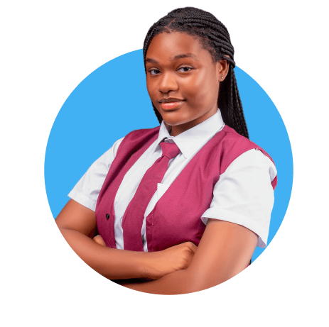 A confident student in school uniform